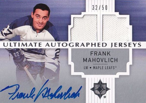 AUTO jersey karta FRANK MAHOVLICH 07-08 UD Ultimate Autographed Jerseys /50